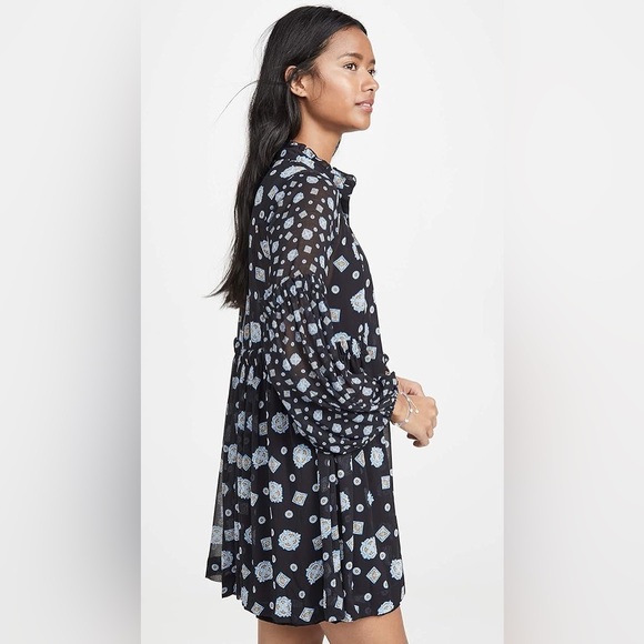 Collarless shirtdress Free People! NWT size L - Picture 15 of 16